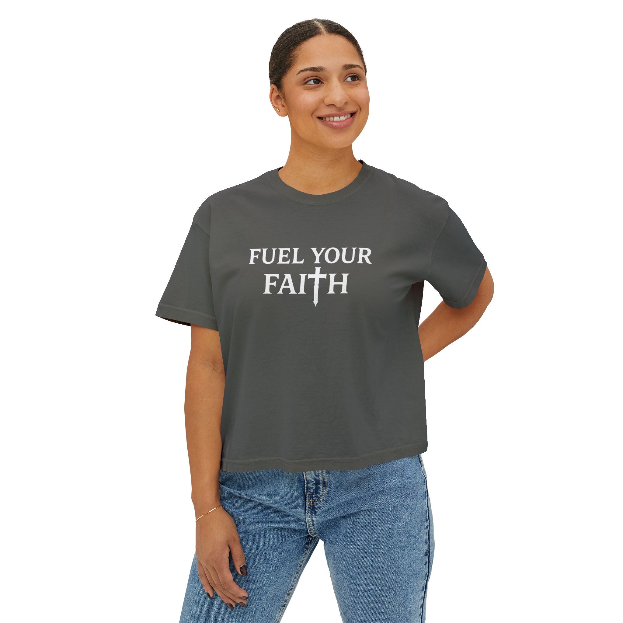 Fuel Your Faith boxy tee | Read the Manual Bible Christian shirt
