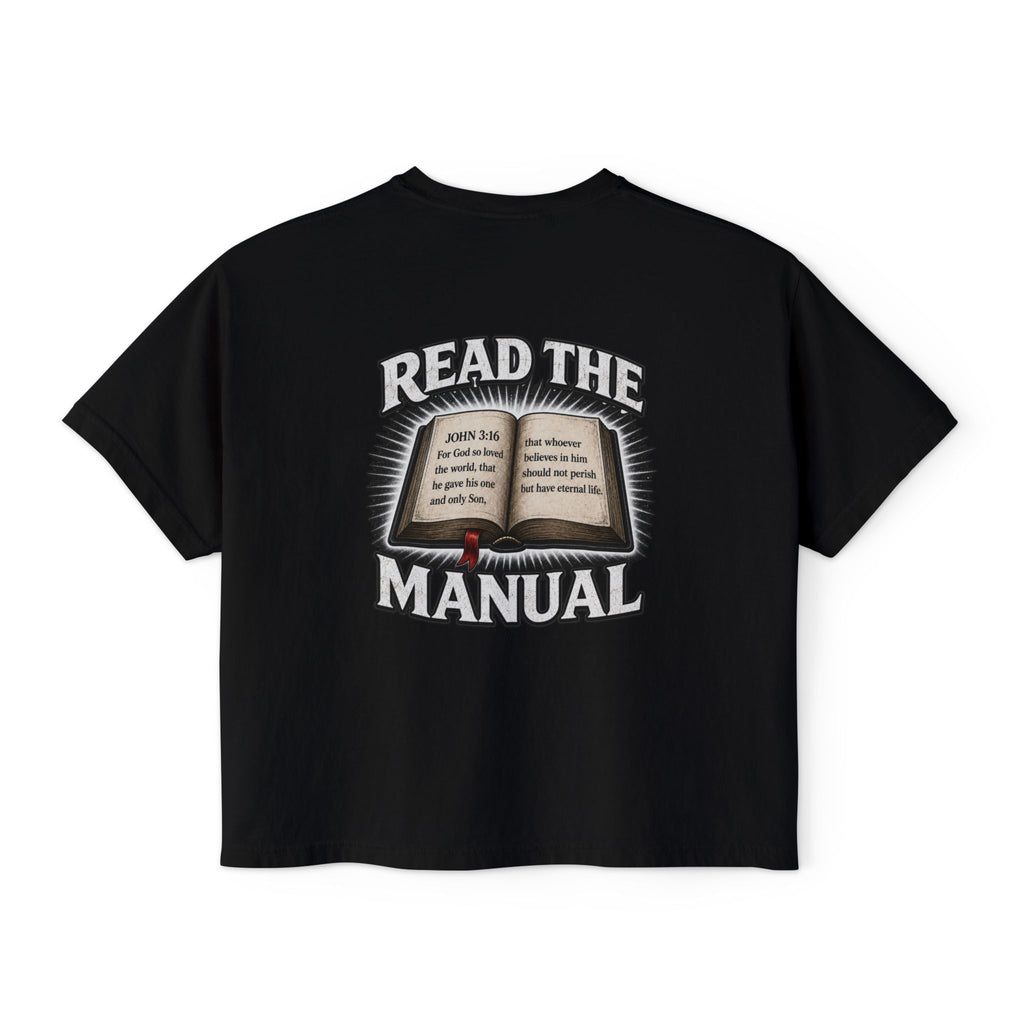 Fuel Your Faith boxy tee | Read the Manual Bible Christian shirt
