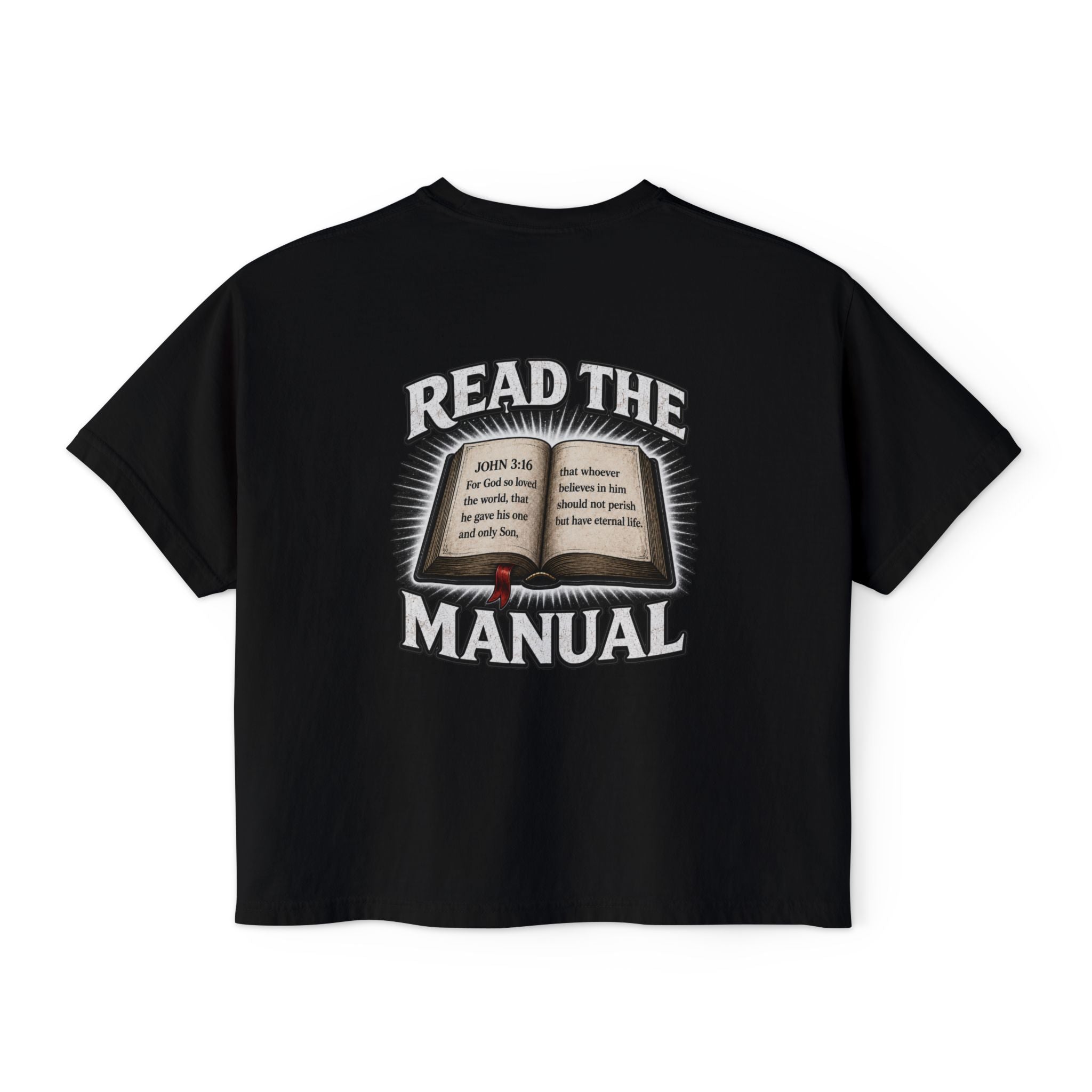Fuel Your Faith boxy tee | Read the Manual Bible Christian shirt