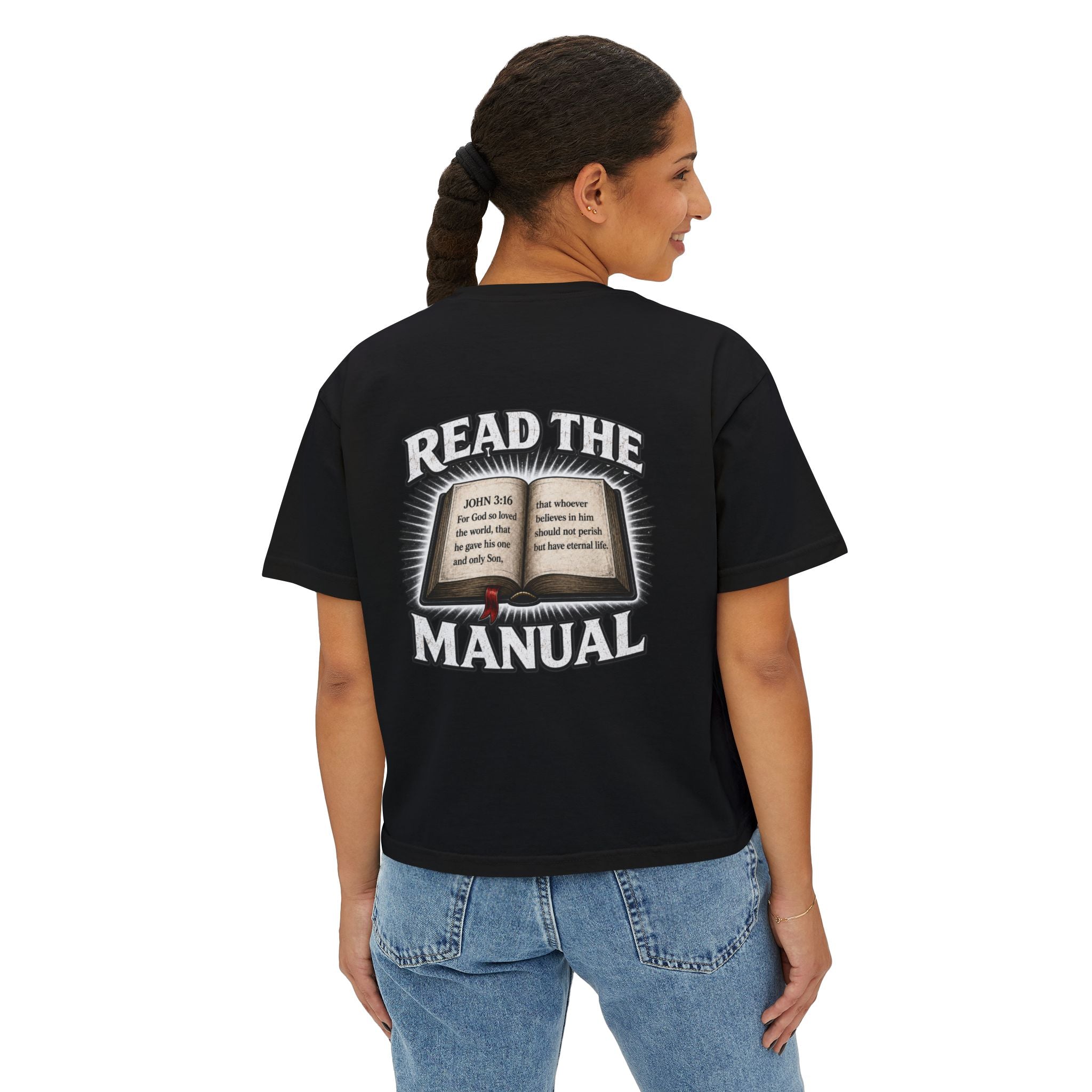 Fuel Your Faith boxy tee | Read the Manual Bible Christian shirt